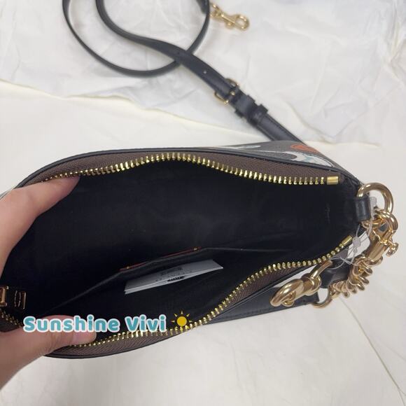 NWT Coach Teri Shoulder Bag In Signature Canvas Pumpkin Halloween Print CCE71 - Picture 10 of 11